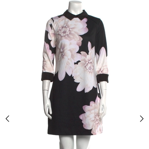 Ted Baker Dresses & Skirts - SOLD. Ted Baker Black Dress with Pink Floral Design